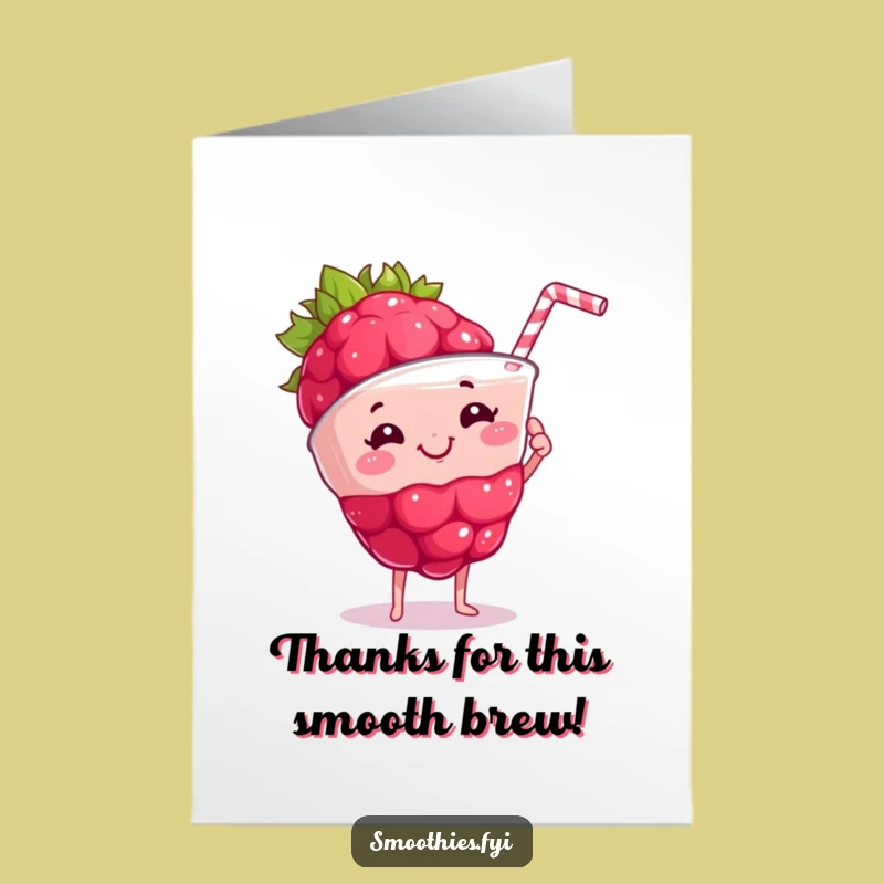 Free Printable Thank You Raspberry Card: Smoothie Gratitude, Downloadable Thanks