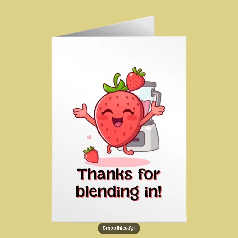 Free Printable Thank You Strawberry Card: Dancing Gratitude, Downloadable Sweetness