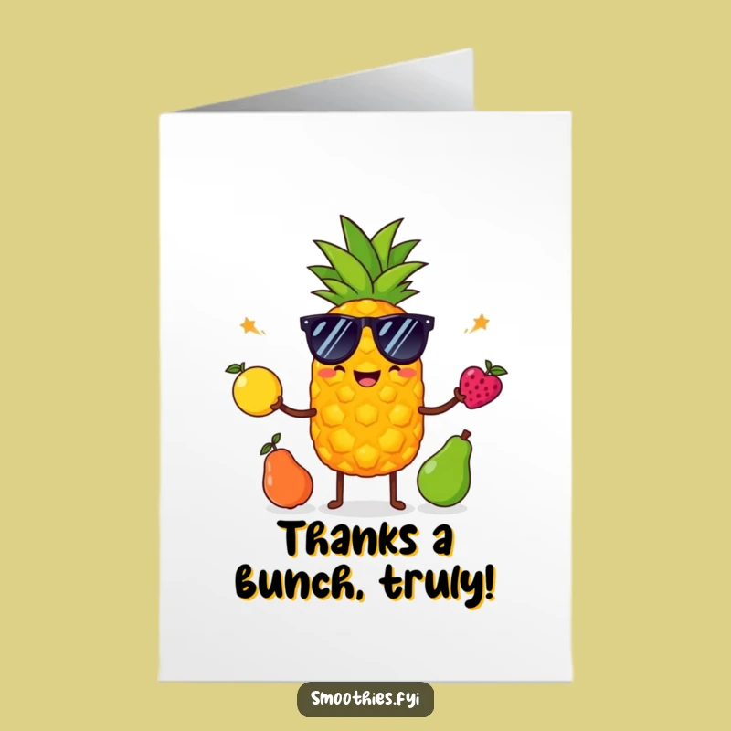 Free Printable Thank You Pineapple Card: Juggling Gratitude, Downloadable Appreciation