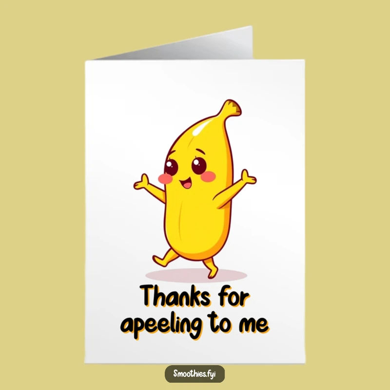 Free Printable Thank You Card: Dancing Banana, Funny Downloadable Gift of Appreciation