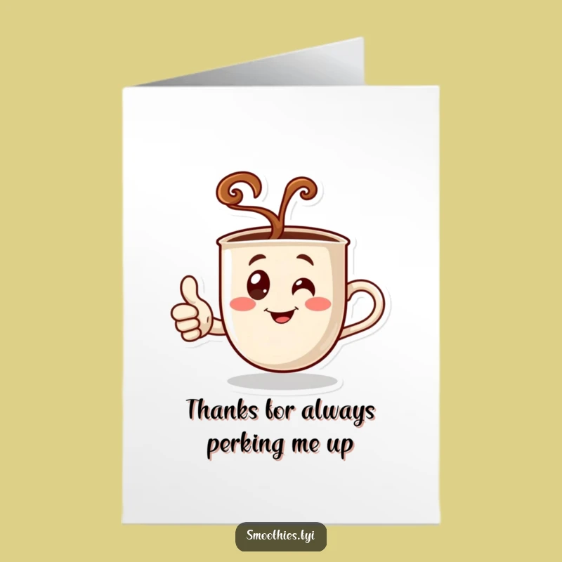 Free Printable Thank You Card: Coffee Thumbs Up, Funny Downloadable Gift of Gratitude