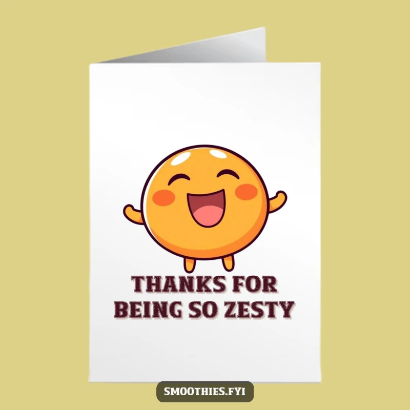 Free Printable Thank You Card: Laughing Orange, Funny Downloadable Gift of Gratitude