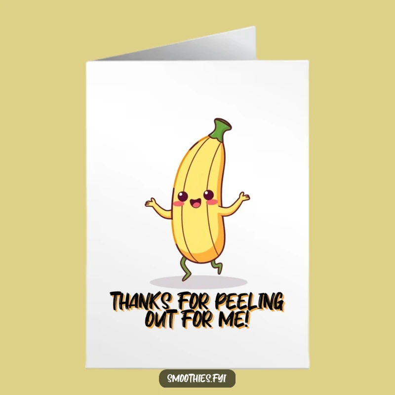 Free Printable Thank You Card: Kawaii Banana Peel Dance Humor Downloadable