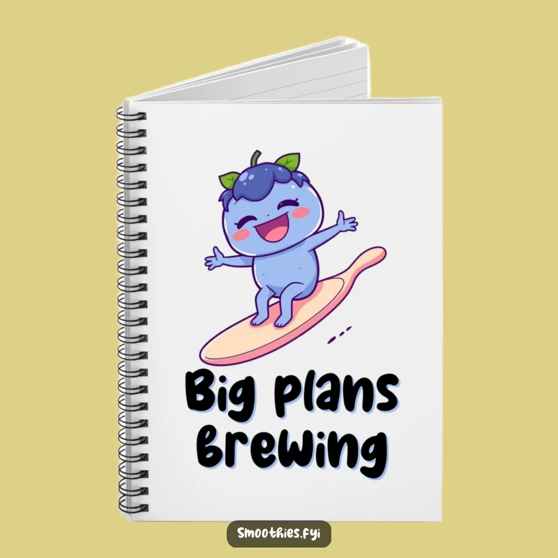 Funny Blueberry Surf Notebook: Laughing Berry Spoon Journal for Epic Ideas