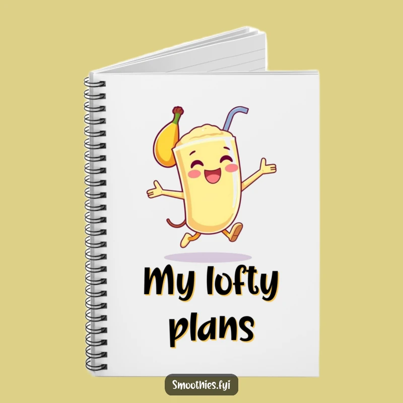 Funny Banana Smoothie Leap Notebook - Happy Character Journal Funny Gift