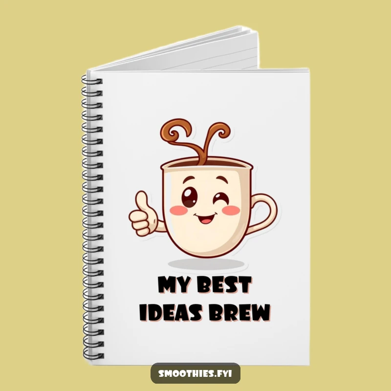 Funny Coffee Thumbs Up Notebook - Steaming Character Journal for Approved Notes