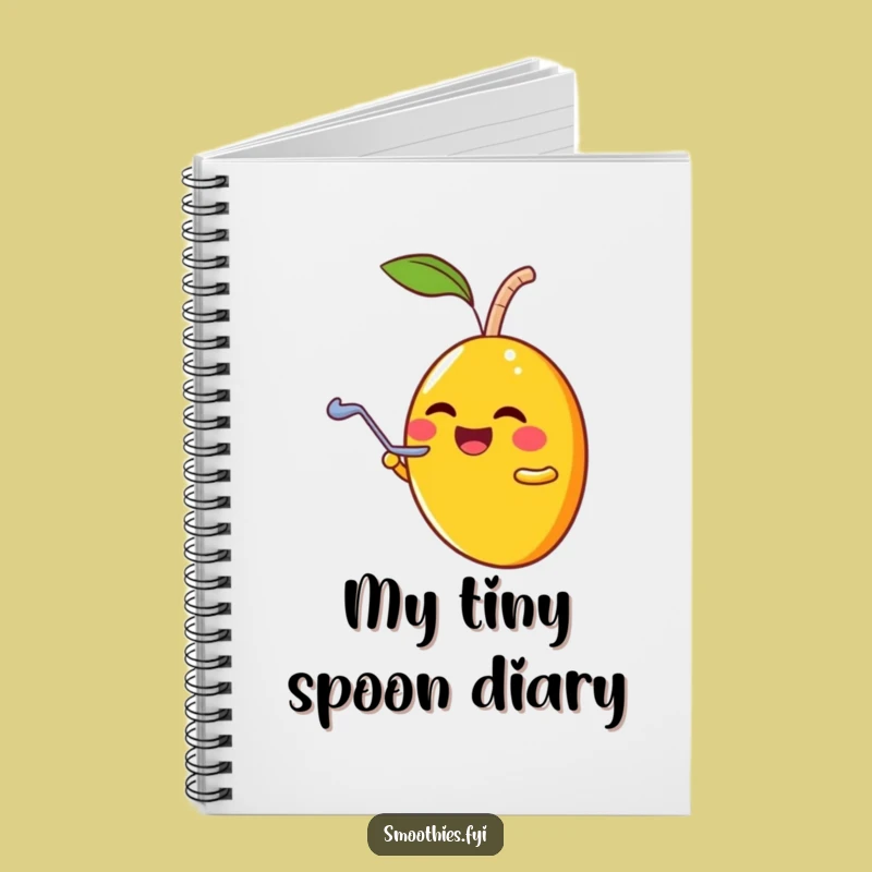 Funny Mango Smoothie Spoon Notebook - Playful Fruit Journal for Sharing Ideas