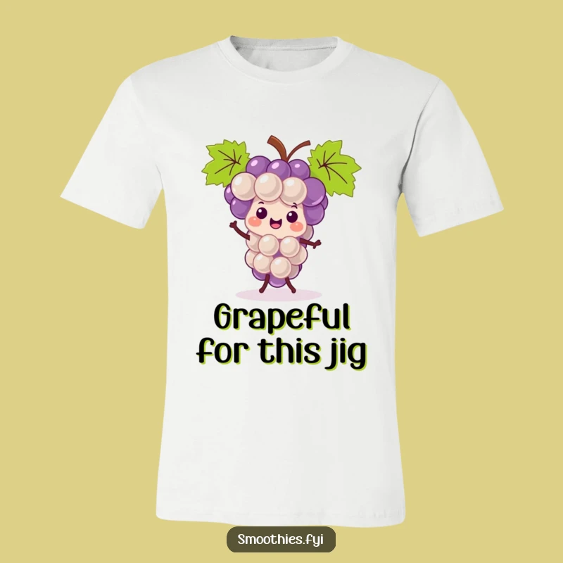 Funny Kawaii Grape Bunch Jigging T-Shirt - Cute Fruit Dancer Tee Gift