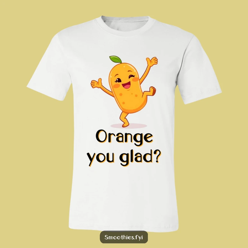 Funny Orange Smoothie Cartwheel T-Shirt - Cheerful Character Playful Tee Funny Gift