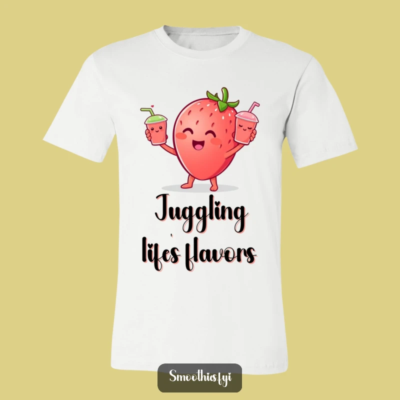 Funny Strawberry Juggling T-Shirt, Cheerful Fruit Character Tee Gift