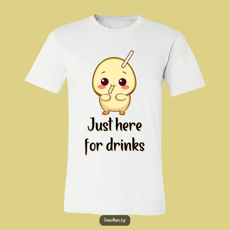 Funny Kiwi Sip T-Shirt: Playful Fruit Straw Tee for Casual Style