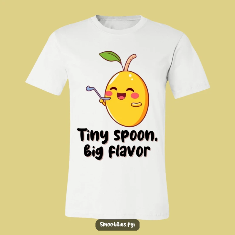 Funny Mango Smoothie Spoon T-Shirt - Playful Fruit Character Tee for Sweet Moments