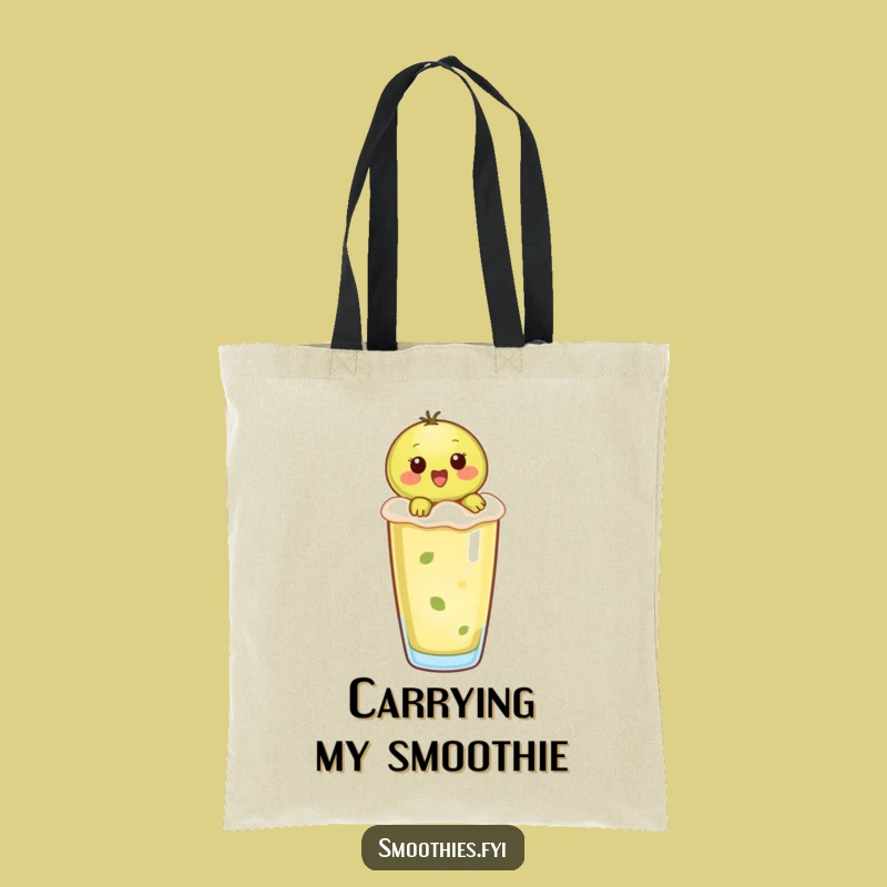 Funny Kiwi Smoothie Rider Tote Bag - Durable Fruit Character Bag for Groceries