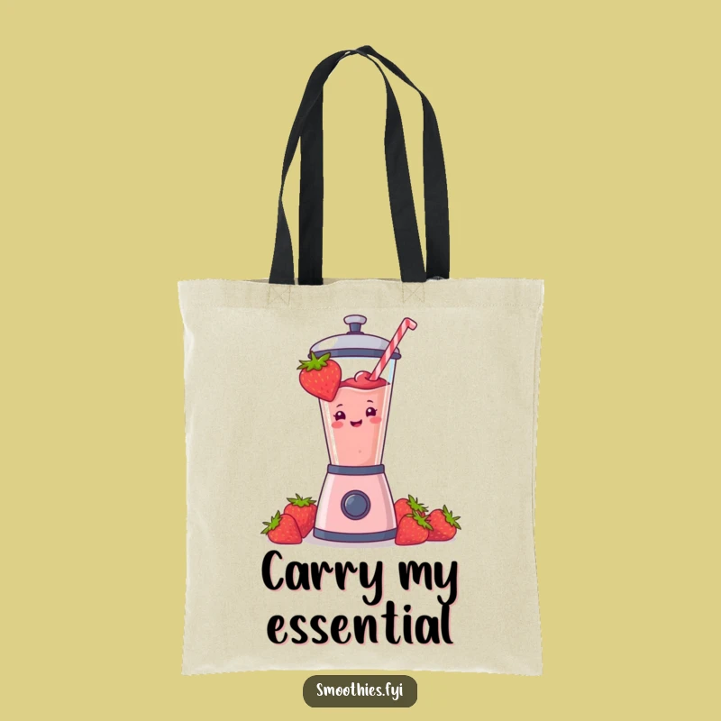 Funny Strawberry Smoothie Market Tote: Chic & Hilarious Shopping Bag Gift