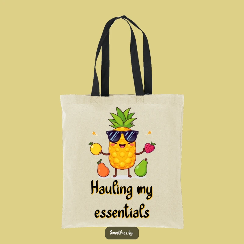 Funny Pineapple Sunglasses Tote Bag: Stylish Fruit Juggling Accessory for Groovy Gifts